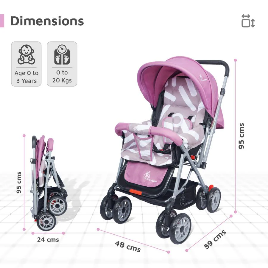 Lollipop Lite Baby Stroller With Personalized Name Plate - Purple - Image 7