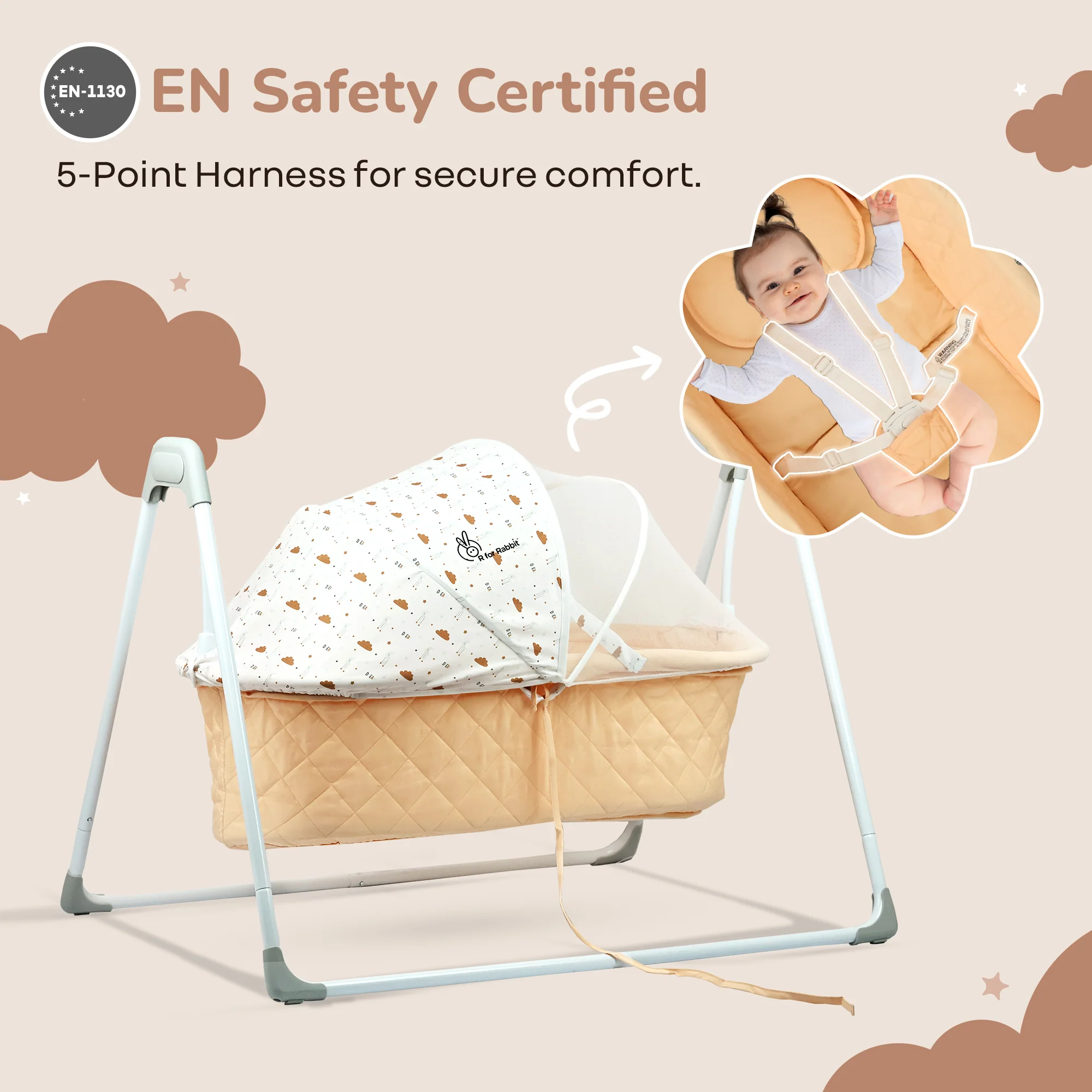 Lullabies Manual Baby Cradle Safe & Comfortable Baby Bed - Image 10