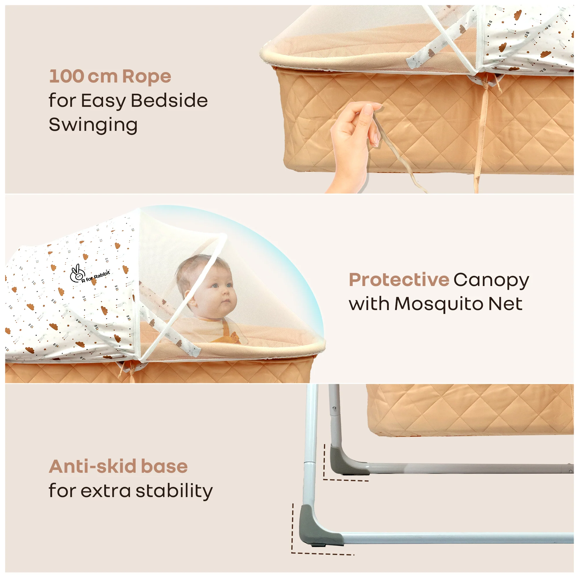 Lullabies Manual Baby Cradle Safe & Comfortable Baby Bed - Image 13