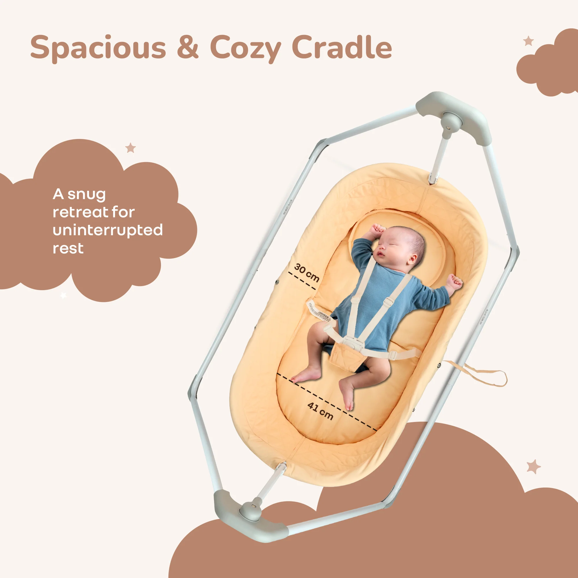 Lullabies Manual Baby Cradle Safe & Comfortable Baby Bed - Image 14