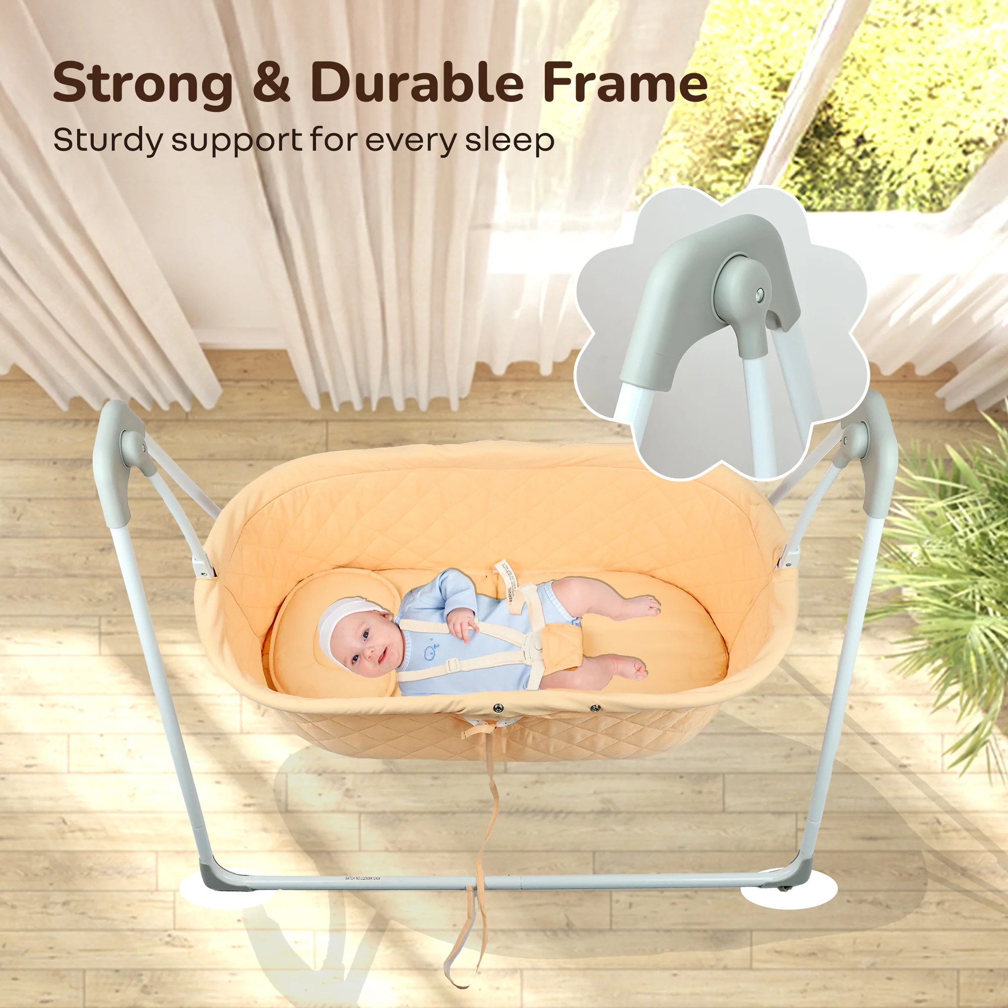 Lullabies Manual Baby Cradle Safe & Comfortable Baby Bed - Image 15