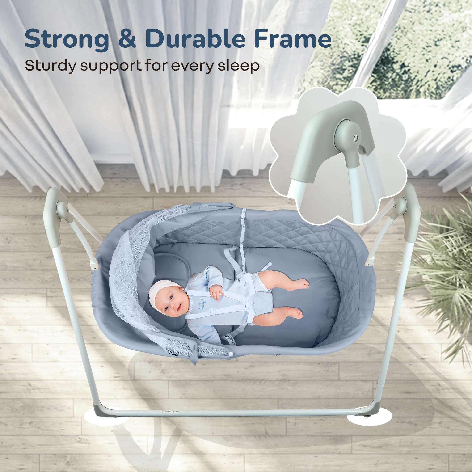 Lullabies Manual Baby Cradle Safe & Comfortable Baby Bed - Image 7