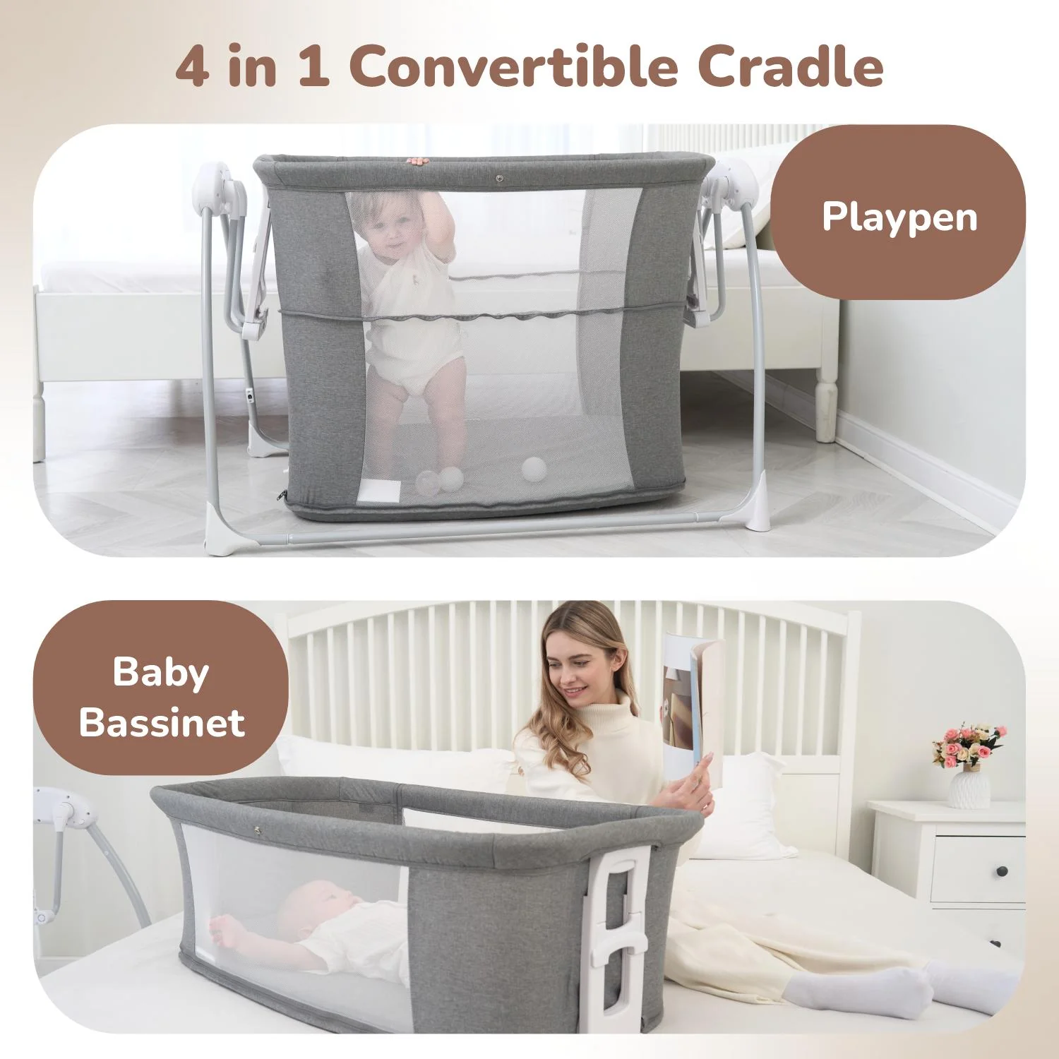 Lullabies Smart Electric Cradle For Babies 4 in 1 Multipurpose Cradle - Image 3