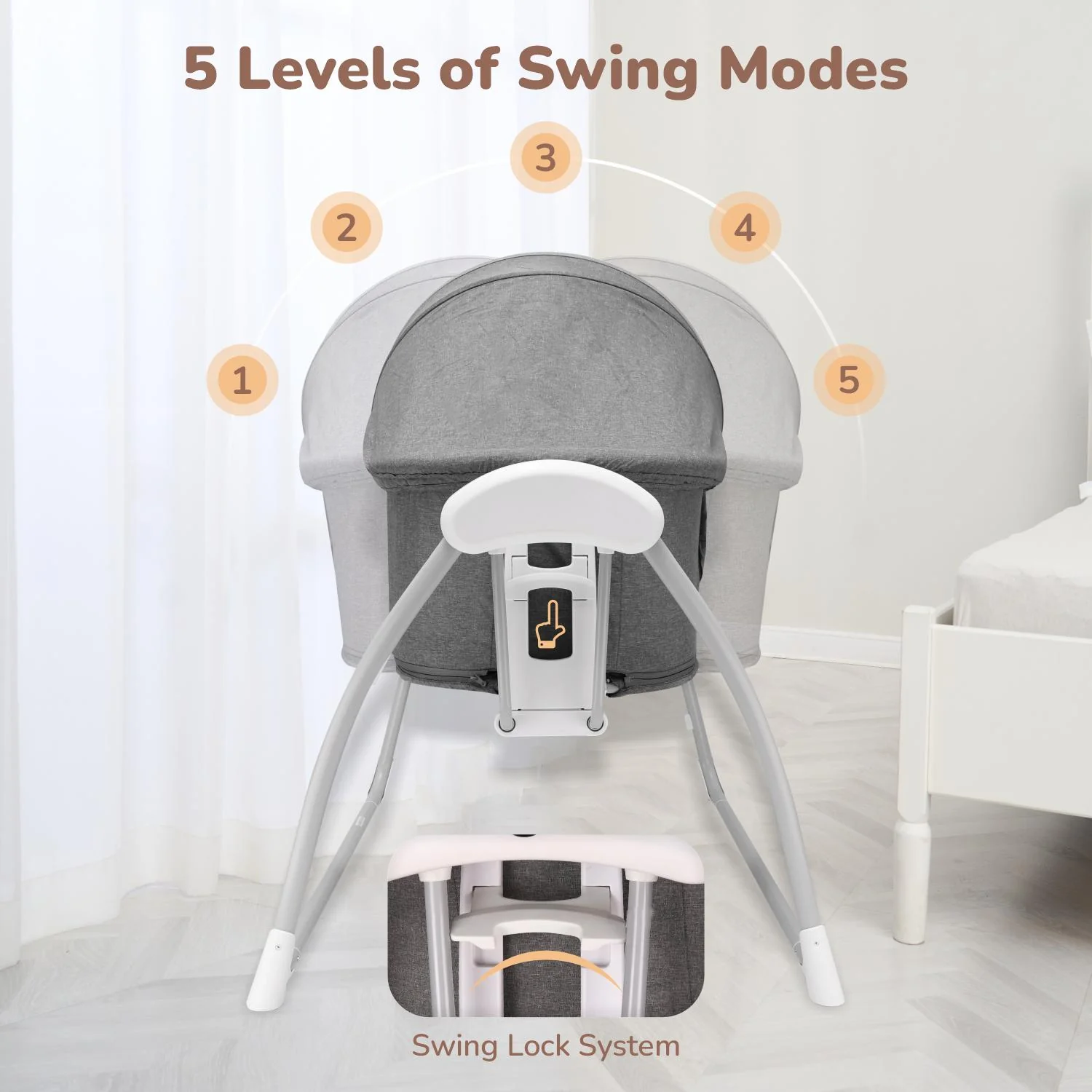 Lullabies Smart Electric Cradle For Babies 4 in 1 Multipurpose Cradle - Image 6