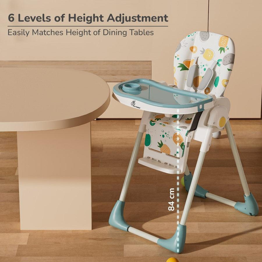 Marshmallow Lite High Chair - 6 Level Height Adjustment, 3 Recline Modes, Adjustable & Removable Meal Tray - Aqua Pine - Image 2