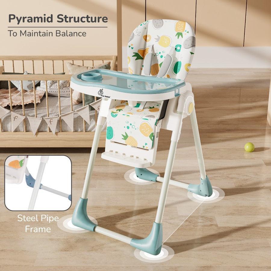 Marshmallow Lite High Chair - 6 Level Height Adjustment, 3 Recline Modes, Adjustable & Removable Meal Tray - Aqua Pine - Image 4