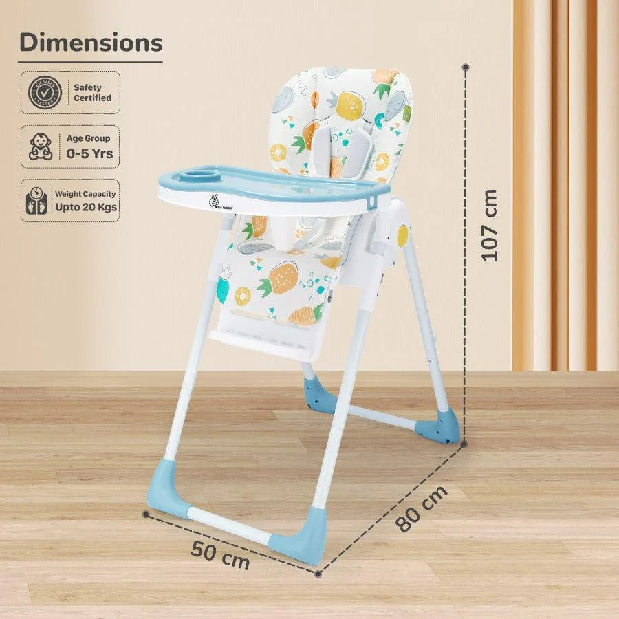 Marshmallow Lite High Chair - 6 Level Height Adjustment, 3 Recline Modes, Adjustable & Removable Meal Tray - Aqua Pine - Image 9