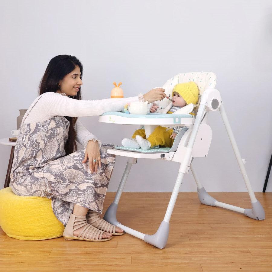 Marshmallow Lite High Chair - 6 Level Height Adjustment, 3 Recline Modes, Adjustable & Removable Meal Tray - Blue - Image 10
