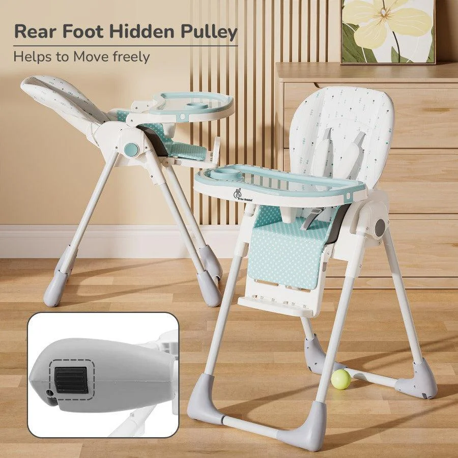 Marshmallow Lite High Chair - 6 Level Height Adjustment, 3 Recline Modes, Adjustable & Removable Meal Tray - Blue - Image 3
