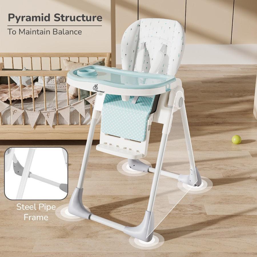 Marshmallow Lite High Chair - 6 Level Height Adjustment, 3 Recline Modes, Adjustable & Removable Meal Tray - Blue - Image 4