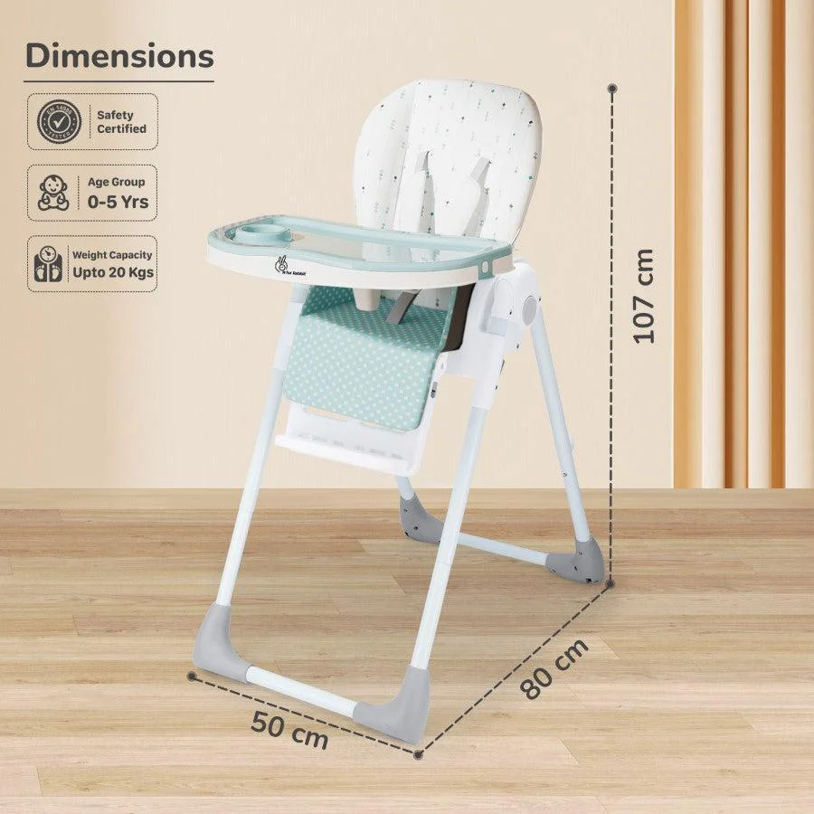 Marshmallow Lite High Chair - 6 Level Height Adjustment, 3 Recline Modes, Adjustable & Removable Meal Tray - Blue - Image 9