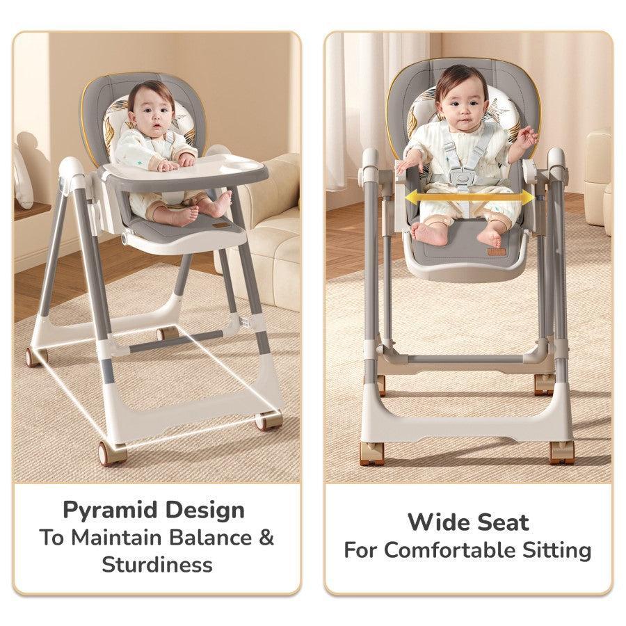 Marshmallow Smart High Chair For Kids 2-in-1 Multipurpose High Chair with Swing - Abstract Grey - Image 10