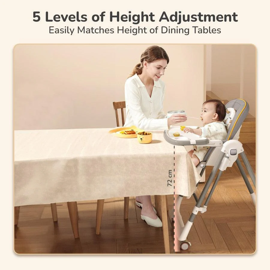 Marshmallow Smart High Chair For Kids 2-in-1 Multipurpose High Chair with Swing - Abstract Grey - Image 2