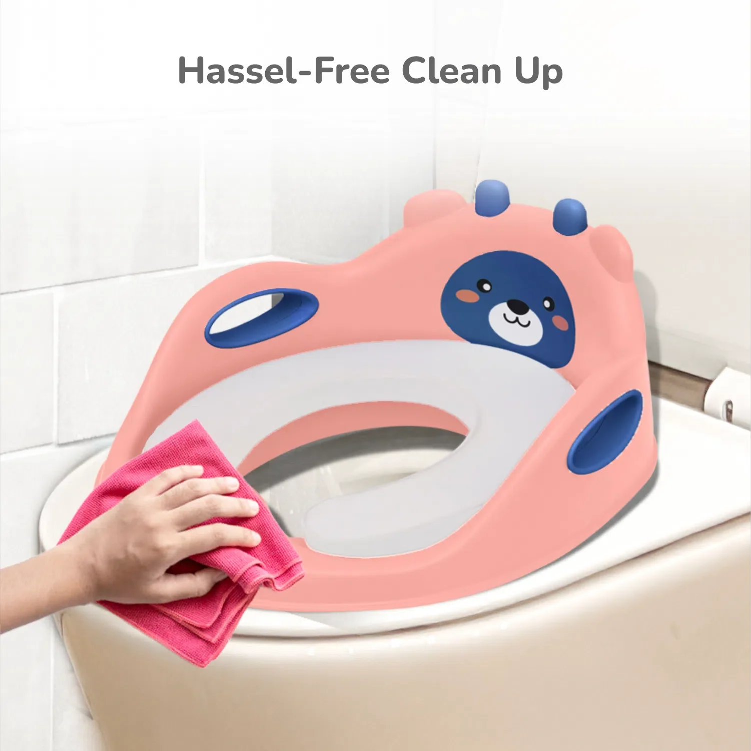 Minimo Teddy Toilet Seats Happy And Comfy Potty Training Seat For Baby - Peach Blue - Image 4