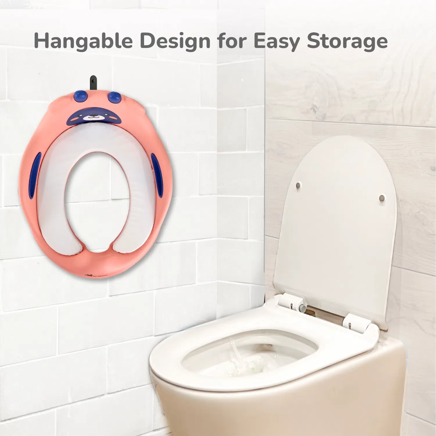 Minimo Teddy Toilet Seats Happy And Comfy Potty Training Seat For Baby - Peach Blue - Image 6