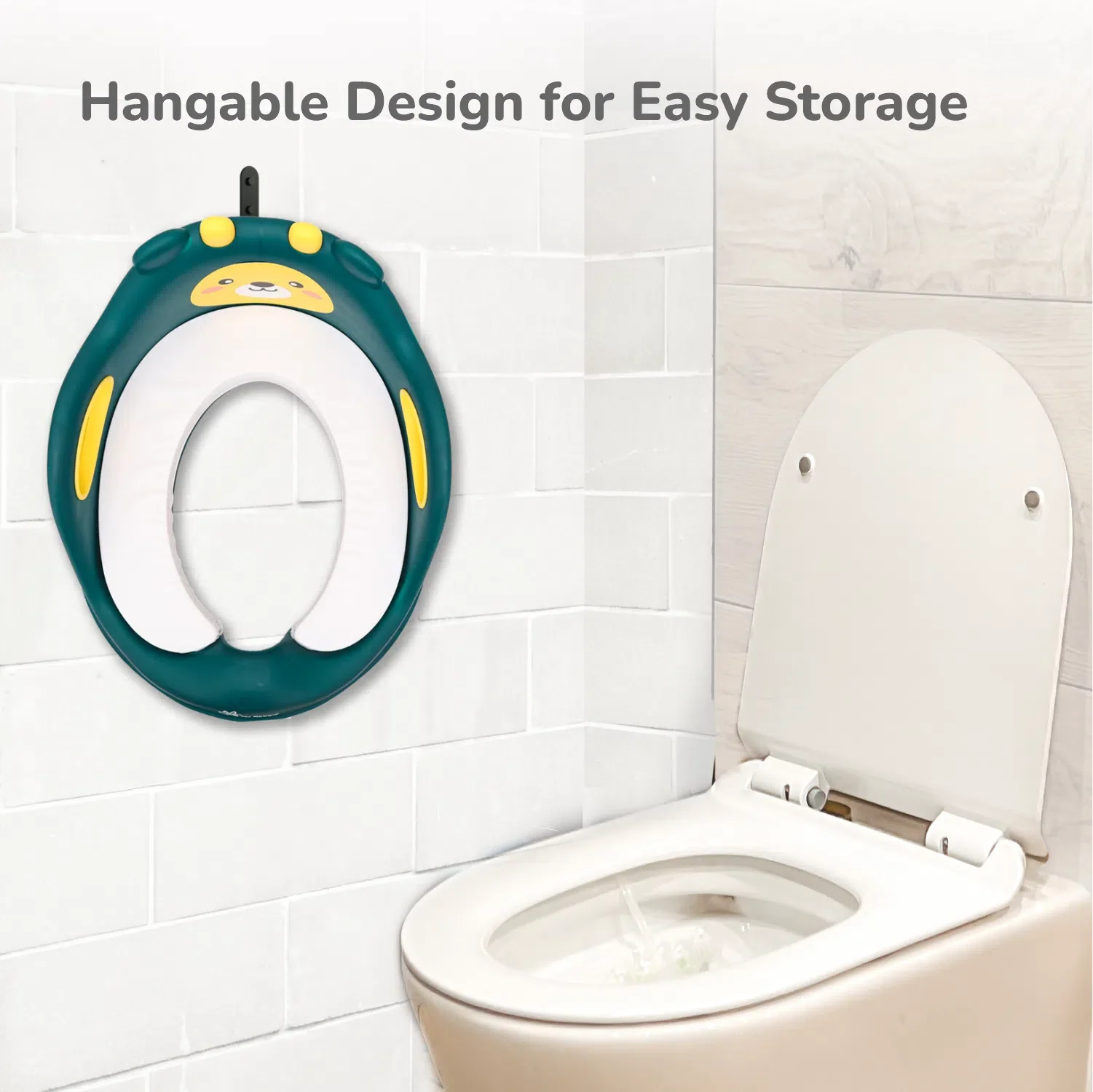 Minimo Teddy Toilet Seats Happy And Comfy Potty Training Seat For Baby - Green Yellow - Image 6