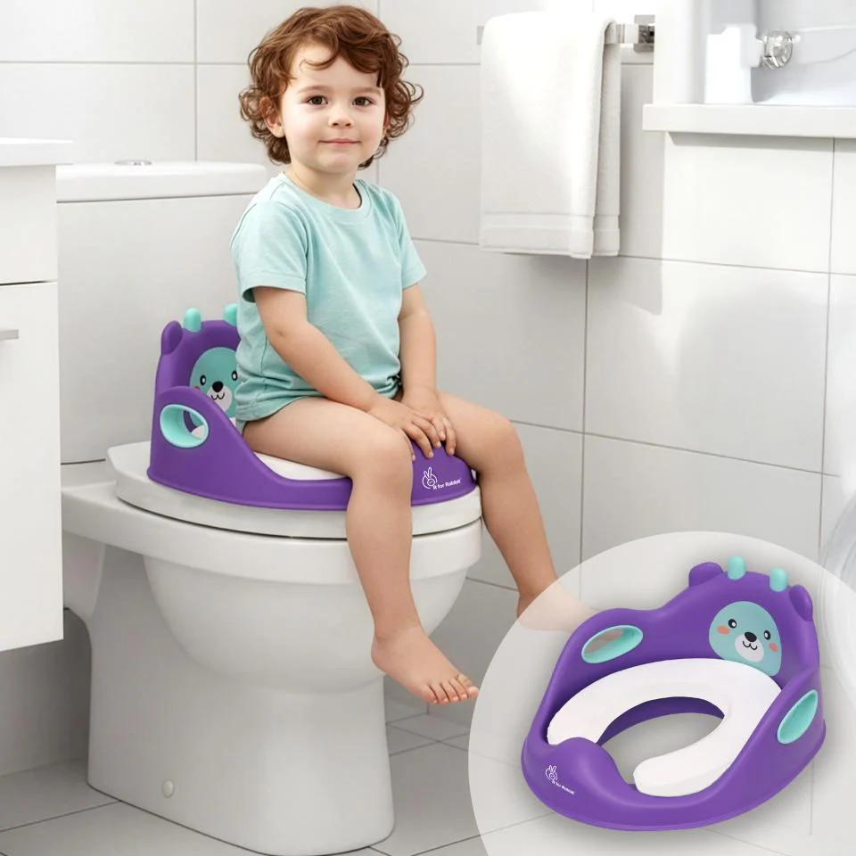 Minimo Teddy Toilet Seats Happy And Comfy Potty Training Seat For Baby - Purple Green