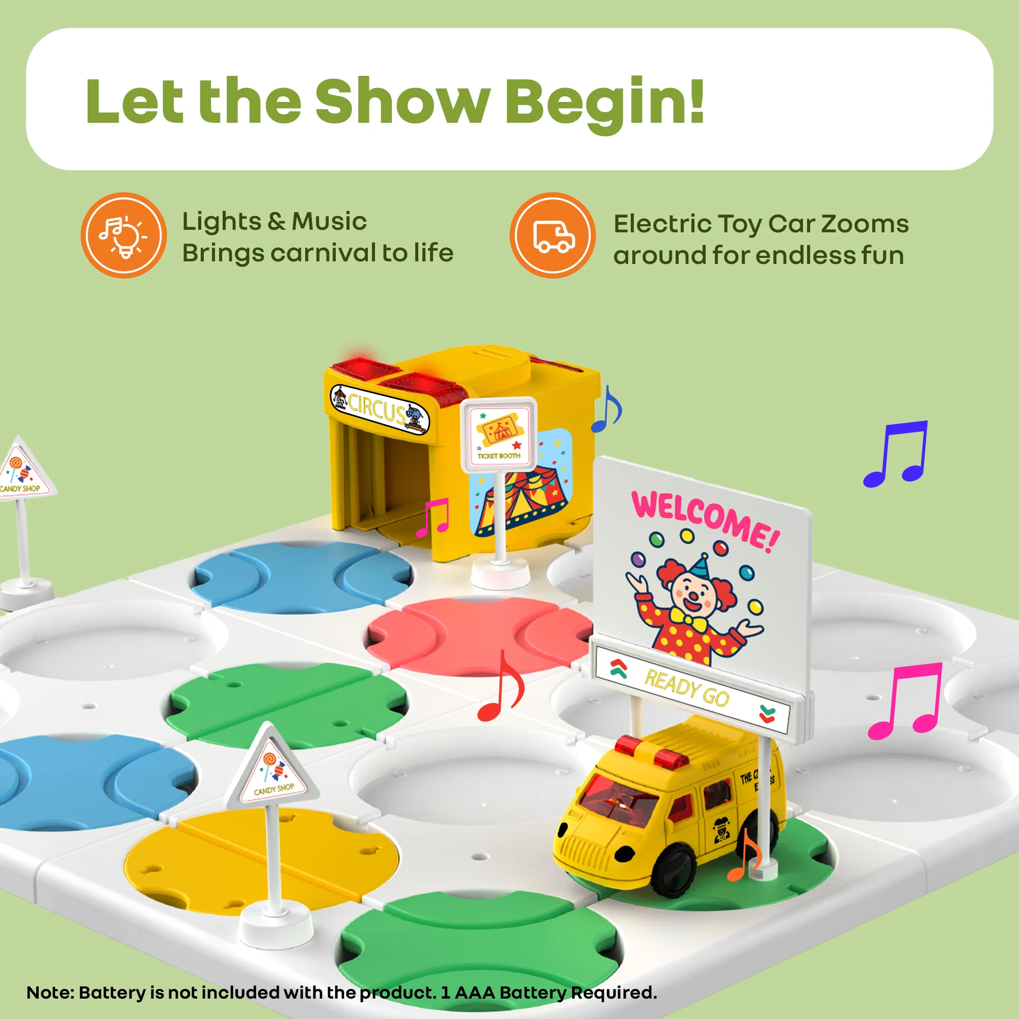 Orapple Carnival - Creative Building Toy with Tracks, Music & Lights, Ideal Gift for Kids 3+ - Image 5
