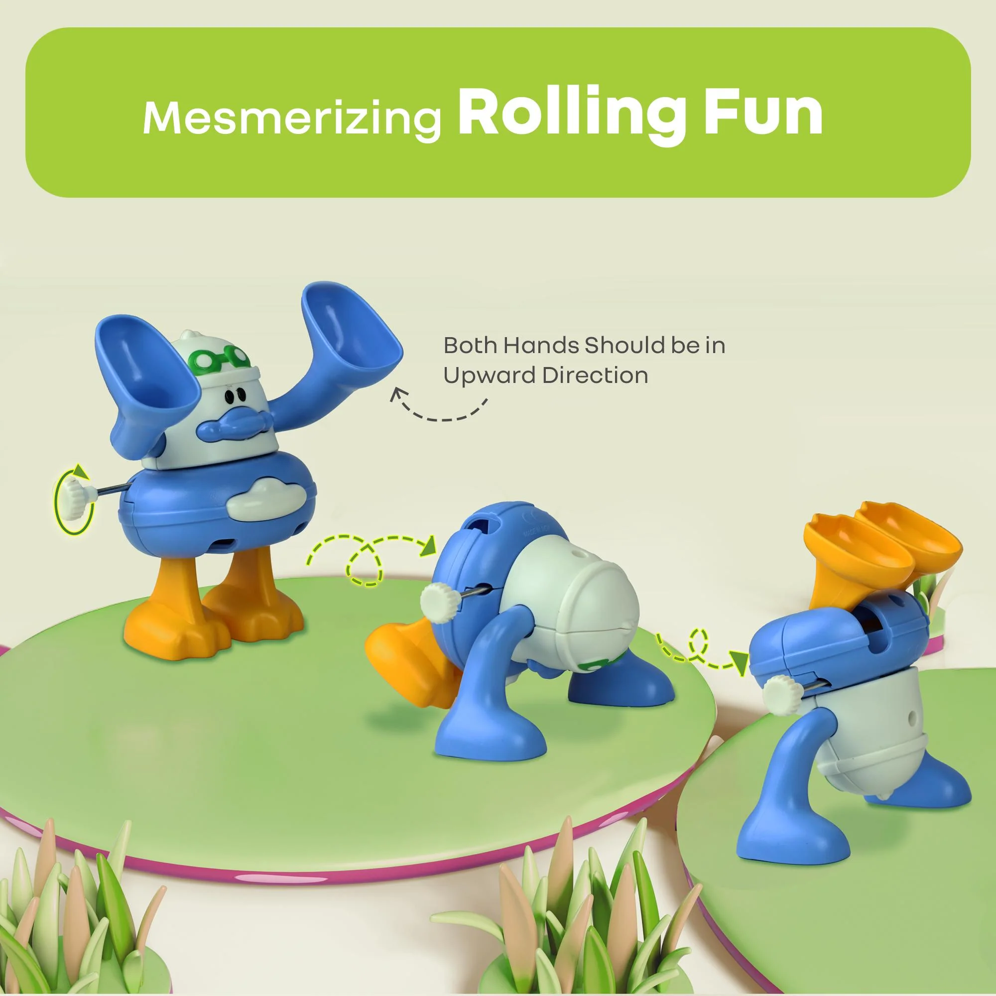 Orapple Flip n Hop Wind-Up Toy for Babies & Toddlers, Safe ABS Material, Educational Mechanical Flip Toy, Set of 2 - Image 3