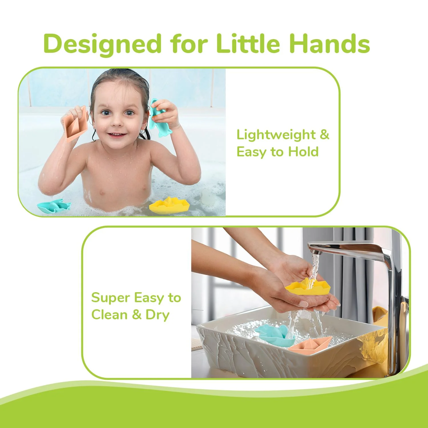 Orapple Floater Baby Bath Toys - BPA-Free Silicone Floating Toys (Pack of 3) - Image 3