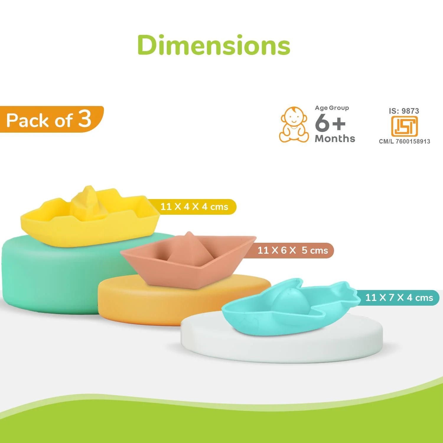 Orapple Floater Baby Bath Toys - BPA-Free Silicone Floating Toys (Pack of 3) - Image 7