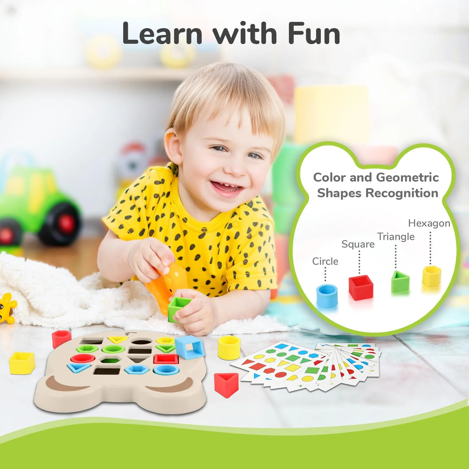 Orapple Match N Learn Baby Educational Toy with BIS Certified Shape Sorter for Baby Fine Motor Skills & Brain Development - Image 3