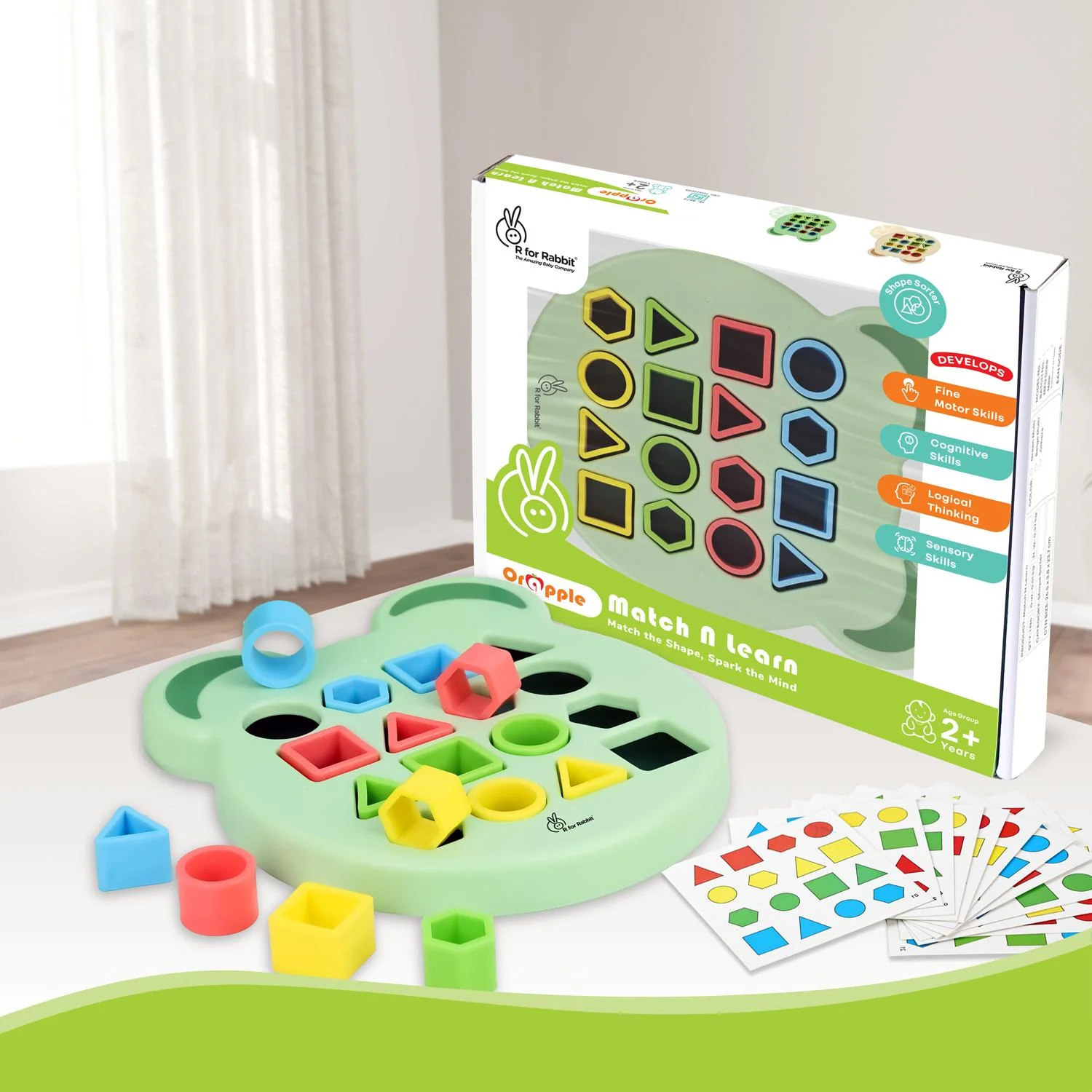 Orapple Match N Learn Baby Educational Toy with BIS Certified Shape Sorter for Baby Fine Motor Skills & Brain Development - Image 9