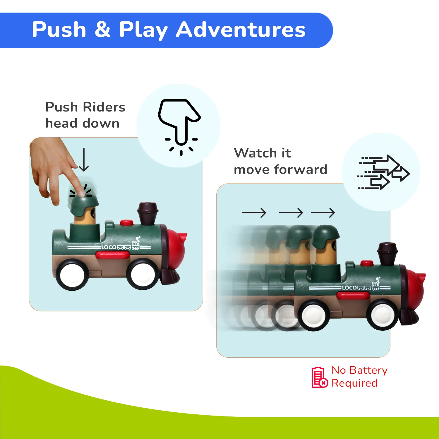 Orapple Rider BPA-Free Set of 4 Push Toys for Toddlers (Track, Sky, Turbo, Sail) - Image 12