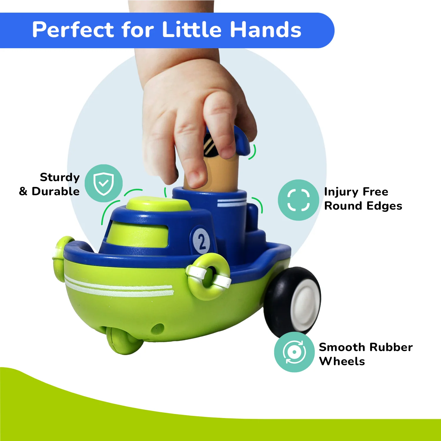 Orapple Rider BPA-Free Set of 4 Push Toys for Toddlers (Track, Sky, Turbo, Sail) - Image 13