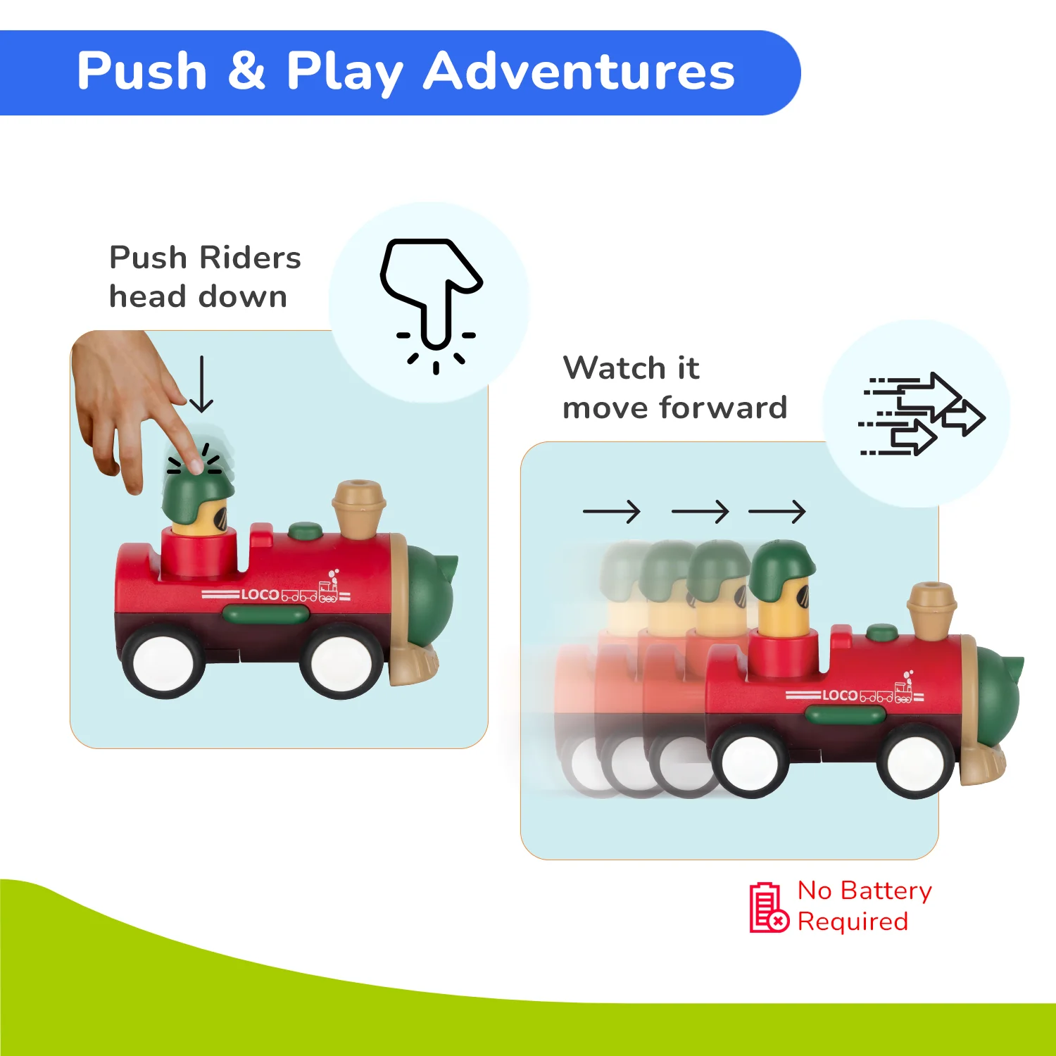 Orapple Rider BPA-Free Set of 4 Push Toys for Toddlers (Track, Sky, Turbo, Sail) - Image 4