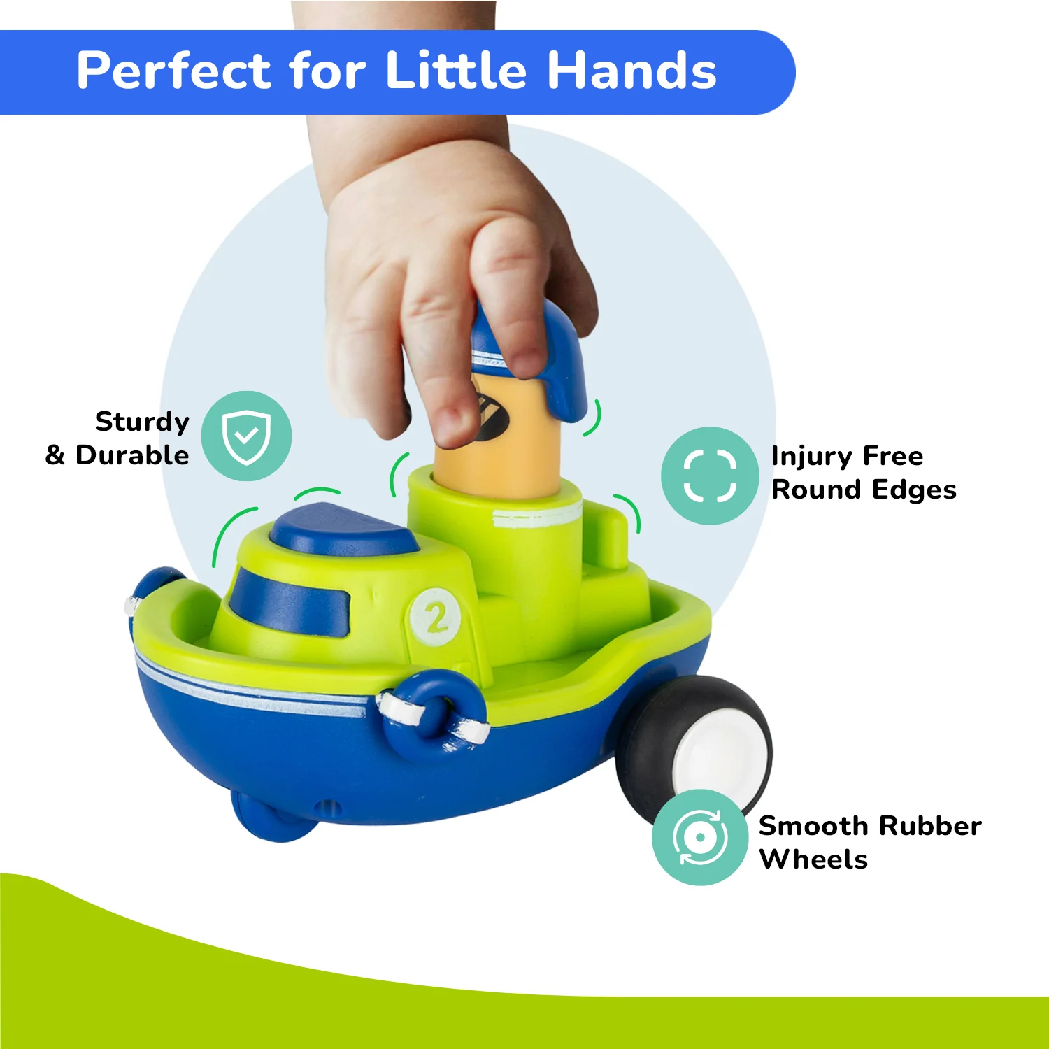 Orapple Rider BPA-Free Set of 4 Push Toys for Toddlers (Track, Sky, Turbo, Sail) - Image 5