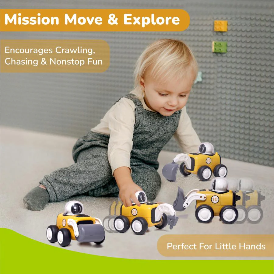 Orapple Rover 4-Piece Mini Construction Vehicle Set for Kids - Image 3