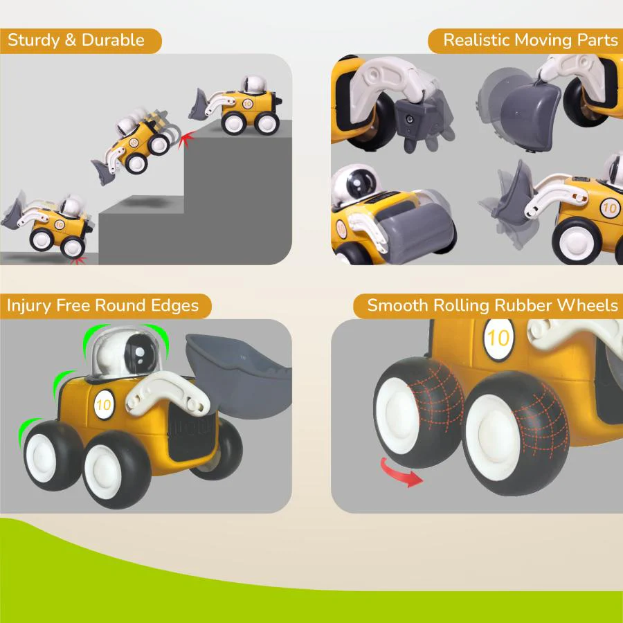 Orapple Rover 4-Piece Mini Construction Vehicle Set for Kids - Image 5