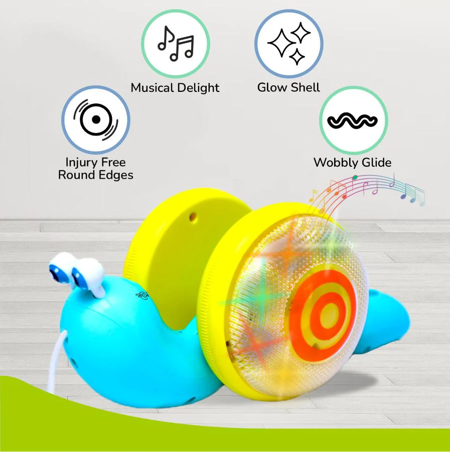 Orapple Snail Tune BPA-Free Musical Pull Toy for Kids with Lights & Music - Image 10