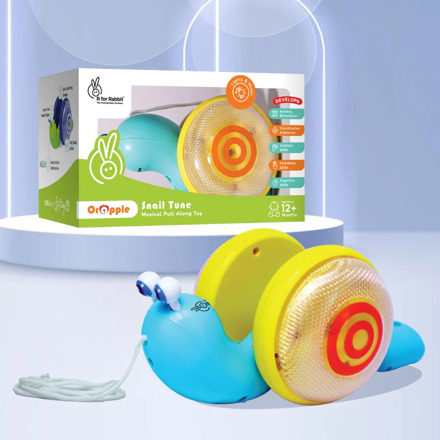 Orapple Snail Tune BPA-Free Musical Pull Toy for Kids with Lights & Music - Image 14