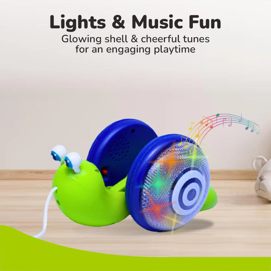 Orapple Snail Tune BPA-Free Musical Pull Toy for Kids with Lights & Music - Image 3