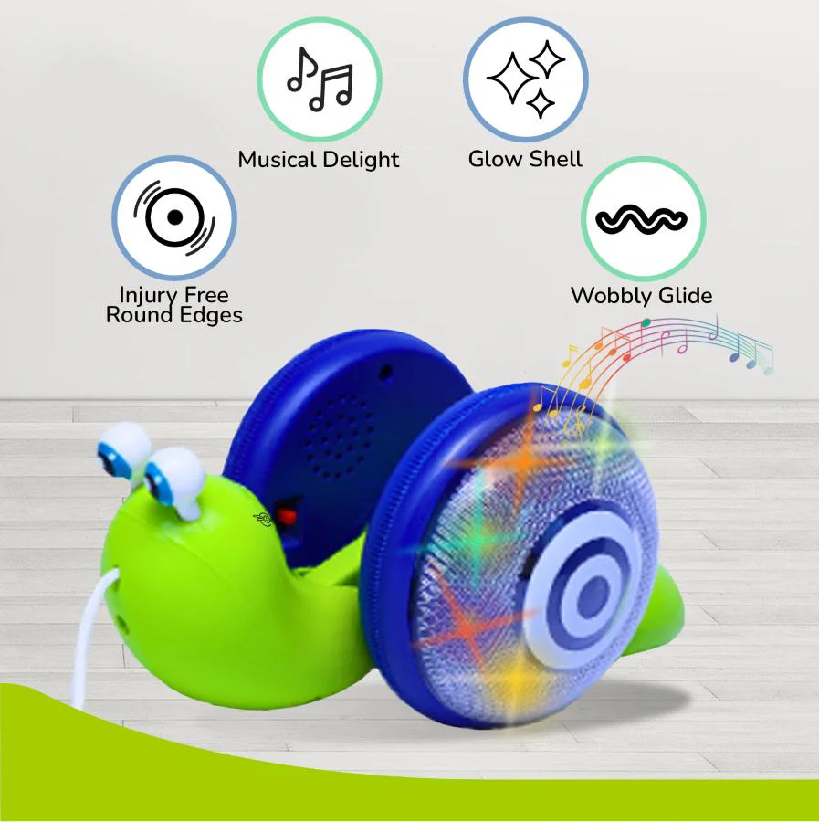 Orapple Snail Tune BPA-Free Musical Pull Toy for Kids with Lights & Music - Image 4