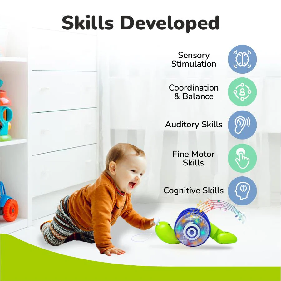 Orapple Snail Tune BPA-Free Musical Pull Toy for Kids with Lights & Music - Image 5