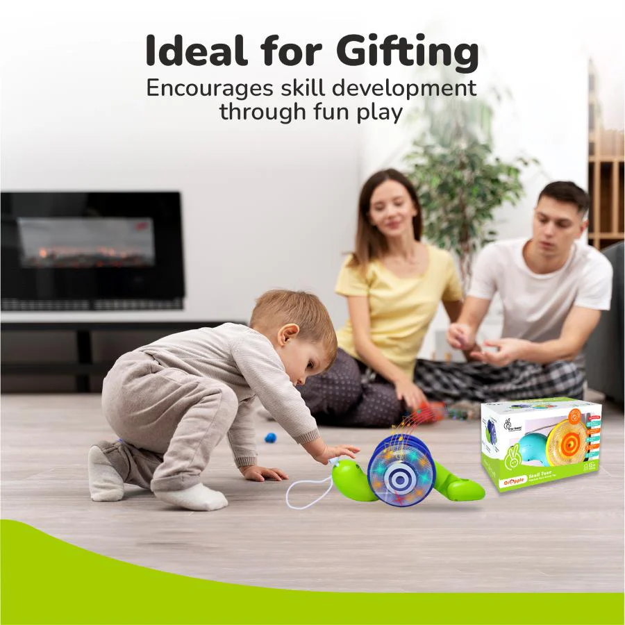 Orapple Snail Tune BPA-Free Musical Pull Toy for Kids with Lights & Music - Image 6