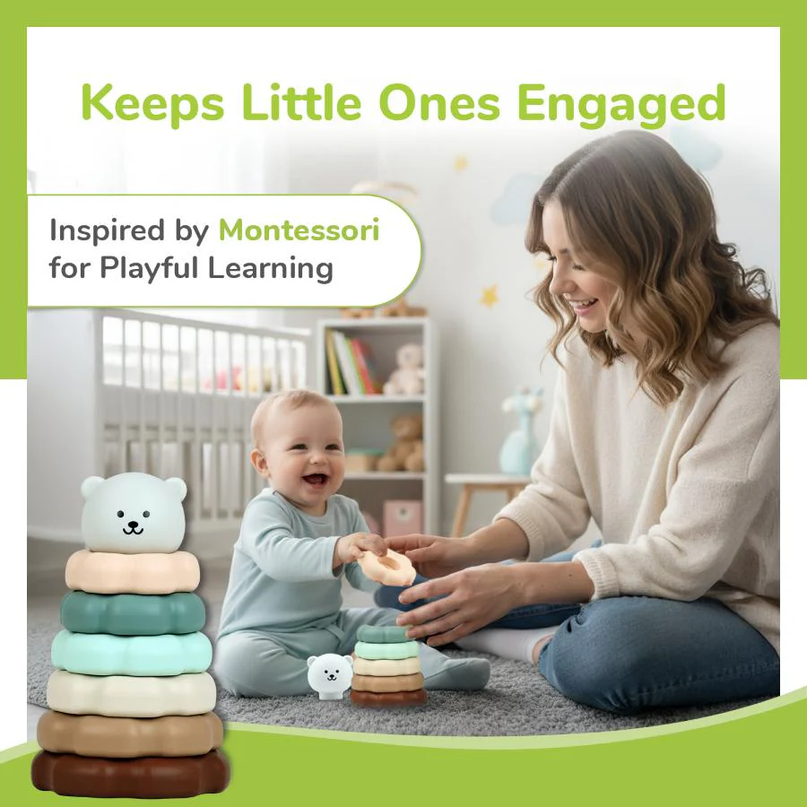Orapple Teddy Stacker - Fun & Safe Educational Stacking Toy for Babies - Image 11