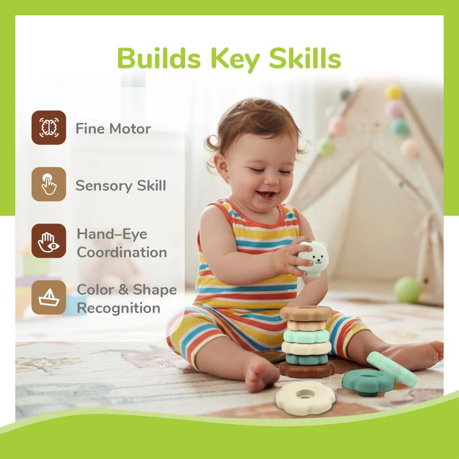 Orapple Teddy Stacker - Fun & Safe Educational Stacking Toy for Babies - Image 12