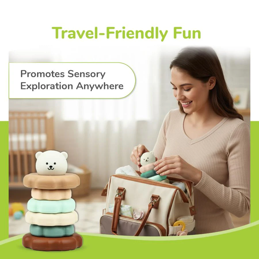 Orapple Teddy Stacker - Fun & Safe Educational Stacking Toy for Babies - Image 14