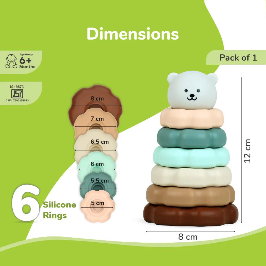Orapple Teddy Stacker - Fun & Safe Educational Stacking Toy for Babies - Image 16