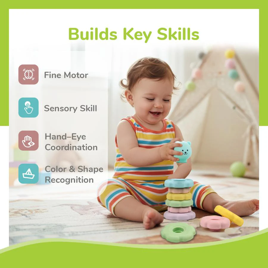 Orapple Teddy Stacker - Fun & Safe Educational Stacking Toy for Babies - Image 4