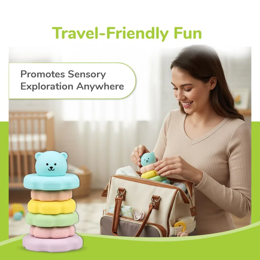 Orapple Teddy Stacker - Fun & Safe Educational Stacking Toy for Babies - Image 6