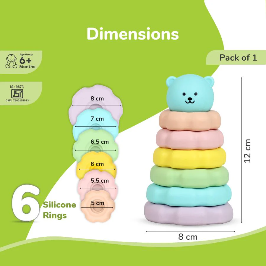 Orapple Teddy Stacker - Fun & Safe Educational Stacking Toy for Babies - Image 8