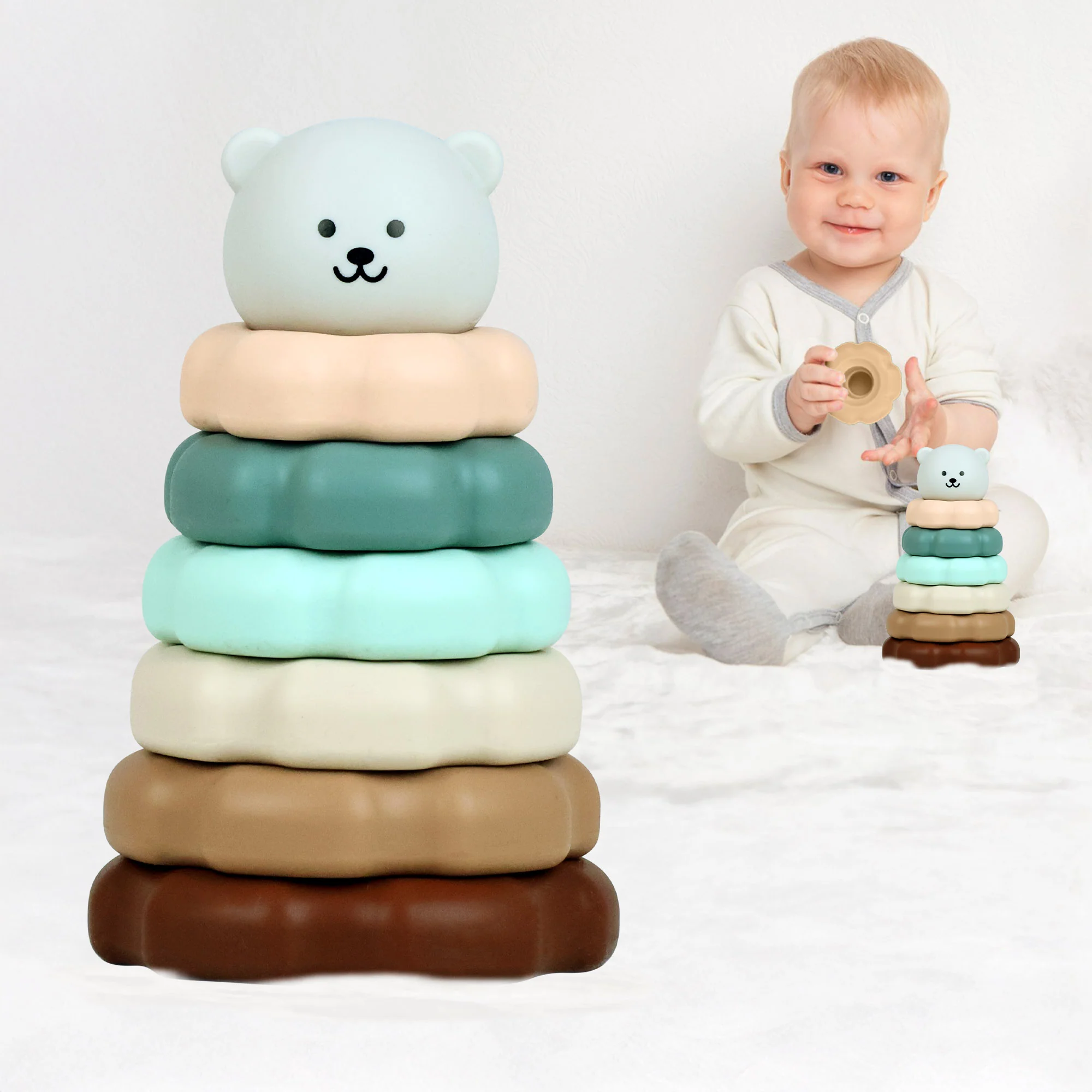 Orapple Teddy Stacker - Fun & Safe Educational Stacking Toy for Babies - Image 9