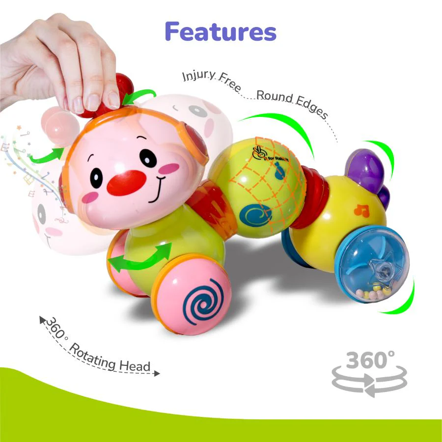 Orapple Wiggle Colorful Musical Push Toy for Kids - Image 4