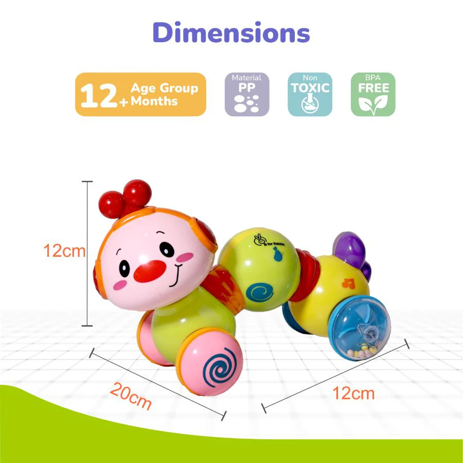 Orapple Wiggle Colorful Musical Push Toy for Kids - Image 8