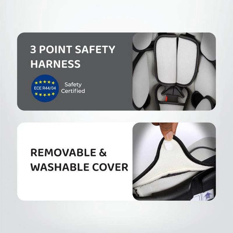 Picaboo 4 In 1 Multipurpose Baby Carry Cot Cum Car Seat With Safety Belt - Black Grey - Image 6